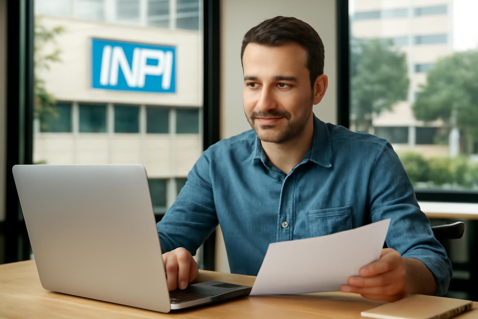 Ilustração sobre consulta de viabilidade da marca no INPI